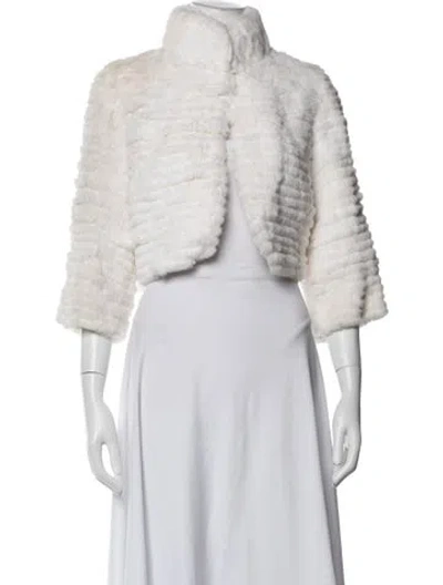 Pre-owned Belle Fare Fur Faux Fur Jacket In White