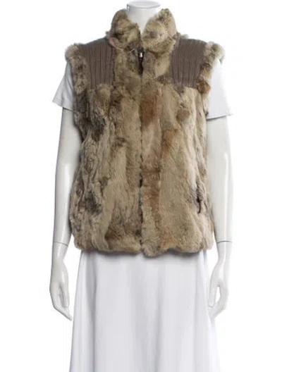 Pre-owned Belle Fare Fur Fur Jacket In Neutral