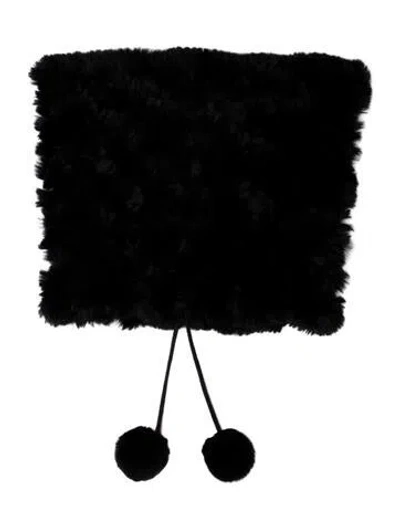 Pre-owned Belle Fare Fur Infinity Scarf In Black