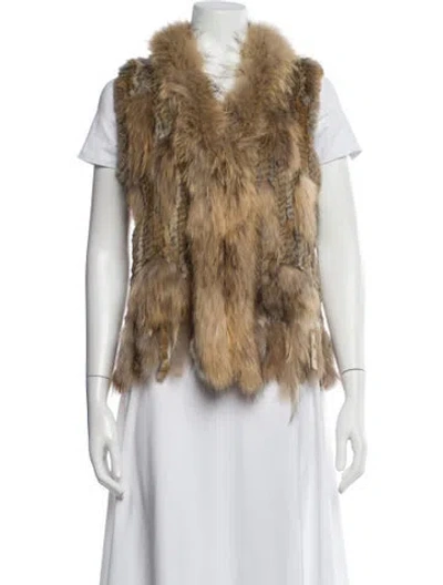 Pre-owned Belle Fare Fur Jacket In Brown