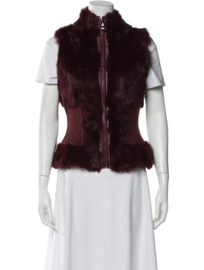 Pre-owned Belle Fare Fur Jacket In Red