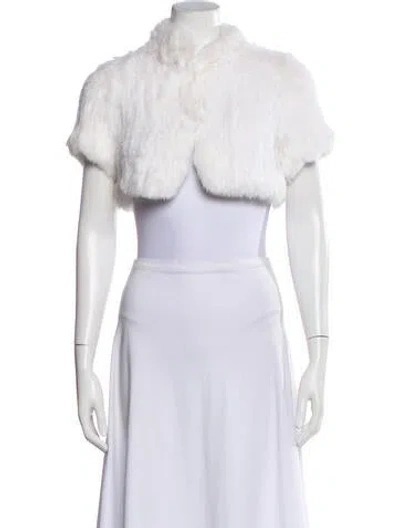Pre-owned Belle Fare Fur Jacket In White