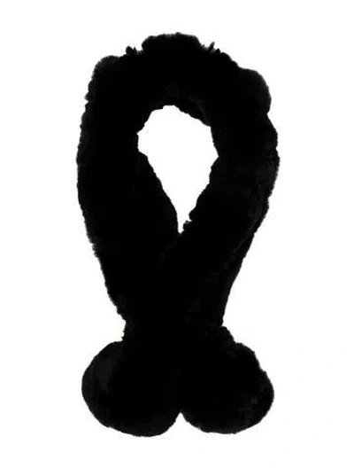 Pre-owned Belle Fare Fur Scarf In Black