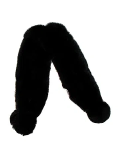 Pre-owned Belle Fare Fur Scarf In Black