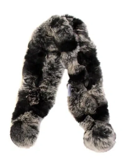 Pre-owned Belle Fare Fur Scarf In Black