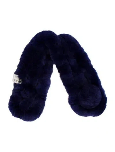 Pre-owned Belle Fare Fur Scarf In Blue