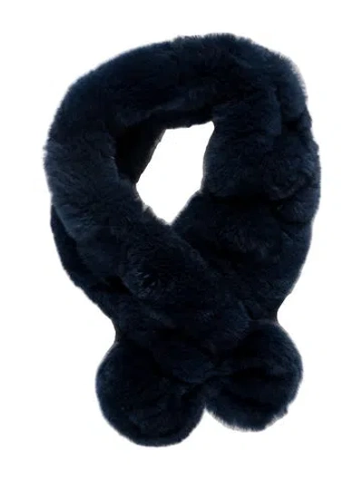 Pre-owned Belle Fare Fur Scarf In Blue