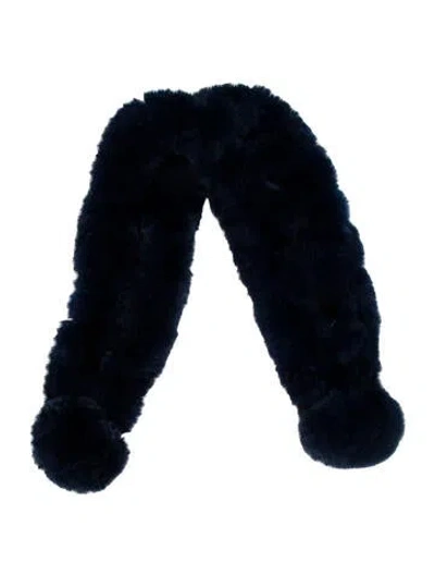 Pre-owned Belle Fare Fur Scarf W/ Tags In Blue
