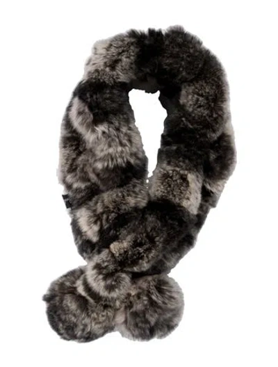 Pre-owned Belle Fare Fur Scarf W/ Tags In Neutral
