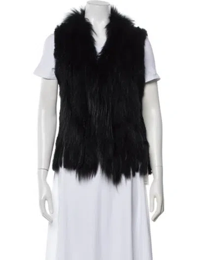 Pre-owned Belle Fare Fur Vest In Black