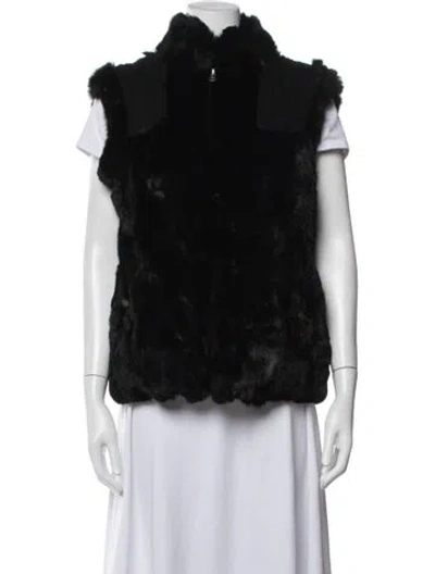 Pre-owned Belle Fare Fur Vest In Black