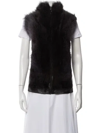 Pre-owned Belle Fare Fur Vest In Black