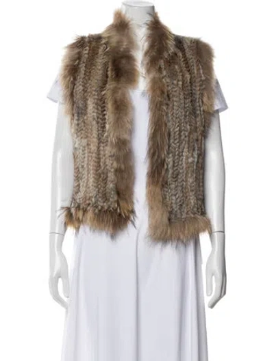 Pre-owned Belle Fare Fur Vest In Brown