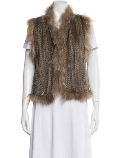 Pre-owned Belle Fare Fur Vest In Neutral