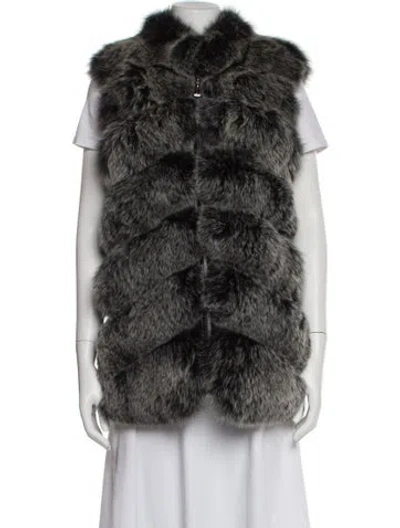 Pre-owned Belle Fare Fur Vest W/ Tags In Gray