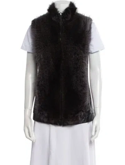 Pre-owned Belle Fare Leather Fur Jacket In Black
