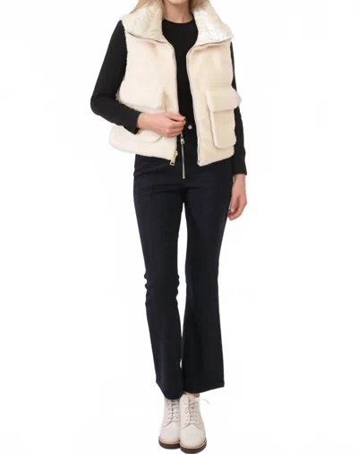 Belle Fare Lodi Faux Shearling Reversible Vest In Ivory In Multi