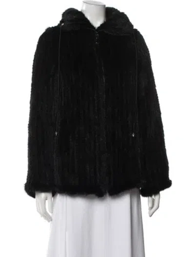 Pre-owned Belle Fare Mink Faux Fur Jacket In Black