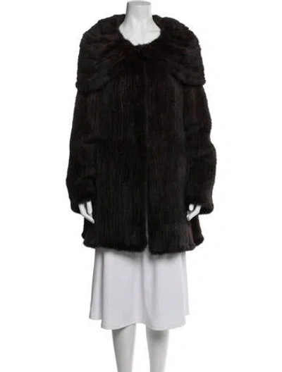 Pre-owned Belle Fare Mink Fur Coat In Brown