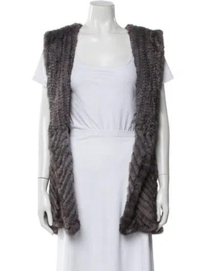 Pre-owned Belle Fare Mink Fur Coat W/ Tags In Gray