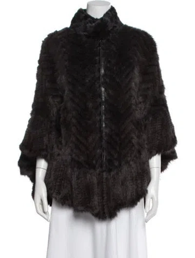 Pre-owned Belle Fare Mink Fur Jacket In Gray