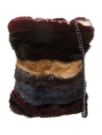 Pre-owned Belle Fare Mink Minaudière In Brown