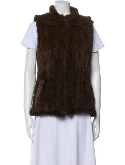 Pre-owned Belle Fare Mink Vest In Brown