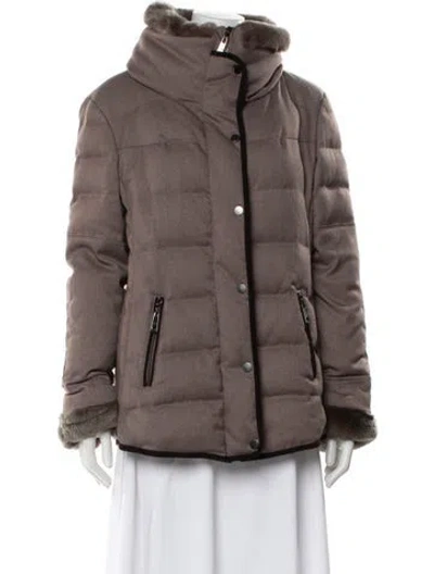 Pre-owned Belle Fare Nylon Down Jacket In Brown