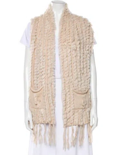 Pre-owned Belle Fare Scarf In Neutral