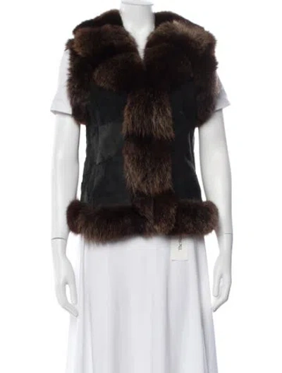 Pre-owned Belle Fare Vest In Black/brown