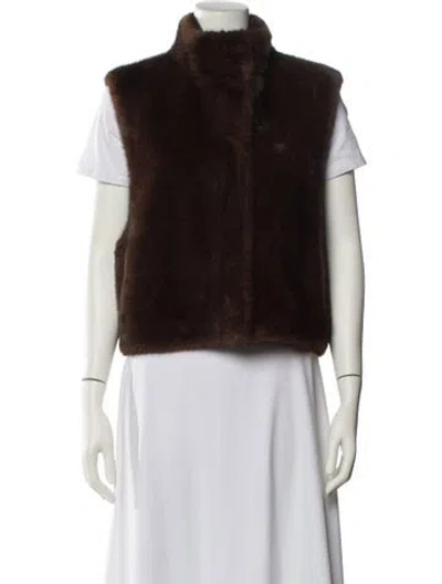Pre-owned Belle Fare Vest In Brown