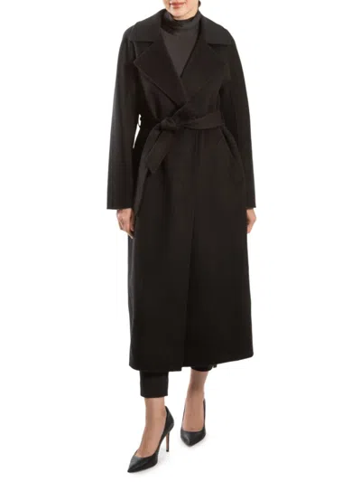 Belle Fare Women's Double-faced 100% Cashmere Long Coat In Black