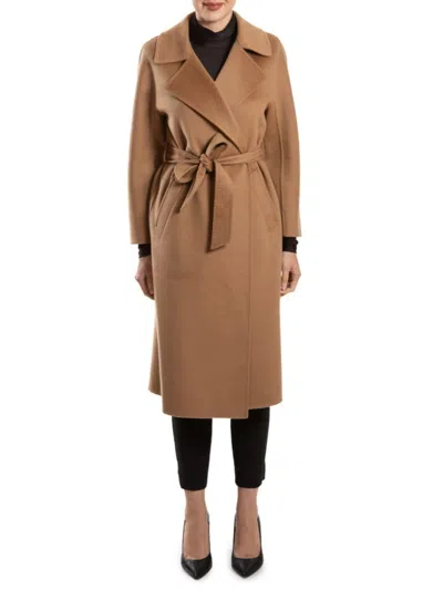 Belle Fare Women's Double-faced 100% Cashmere Long Coat In Brown