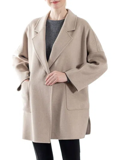 Belle Fare Women's Double-faced Cashmere Open-front Jacket In Brown