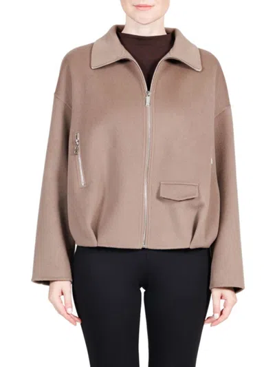 Belle Fare Women's Double-faced Cashmere Short Jacket In Brown