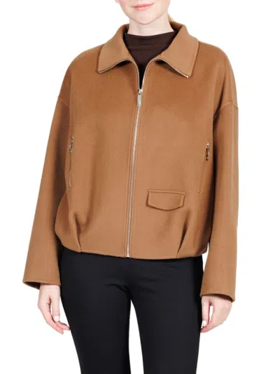 Belle Fare Women's Double-faced Cashmere Short Jacket In Brown