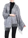 Belle Fare Women's Double-sided Paisley Print Cashmere Fringe Wrap In Neutral