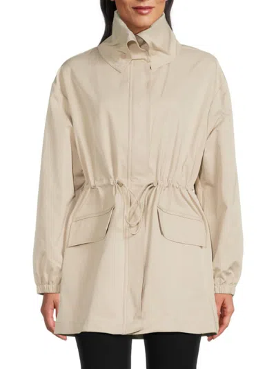 Belle Fare Women's Drawstring Windbreaker In Oatmeal