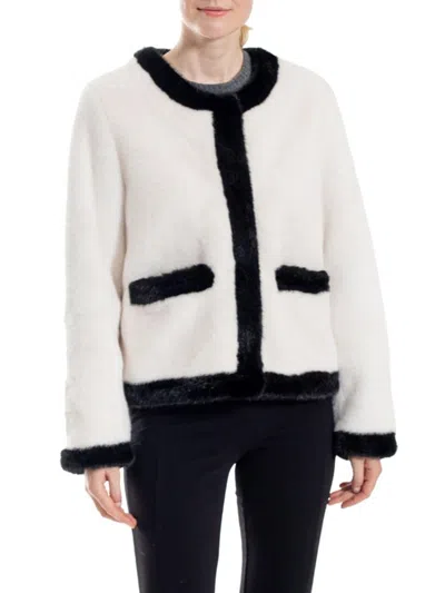 Belle Fare Women's Faux Mink Contrast-trim Jacket In Multi