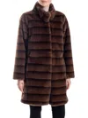 Belle Fare Women's Faux Mink Ombre Coat In Brown