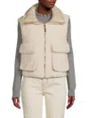 Belle Fare Women's Faux Shearling Reversible Vest In Cream