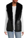 Belle Fare Women's Toscana Faux Shearling Reversible Vest In Black