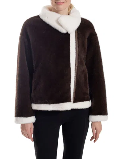 Belle Fare Women's Two-tone Faux Mink Jacket In Multi