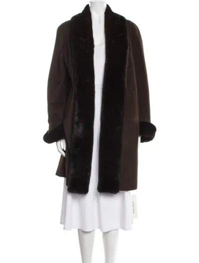 Pre-owned Belle Fare Wool Coat In Brown