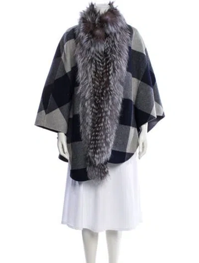 Pre-owned Belle Fare Wool Printed Coat In Grey