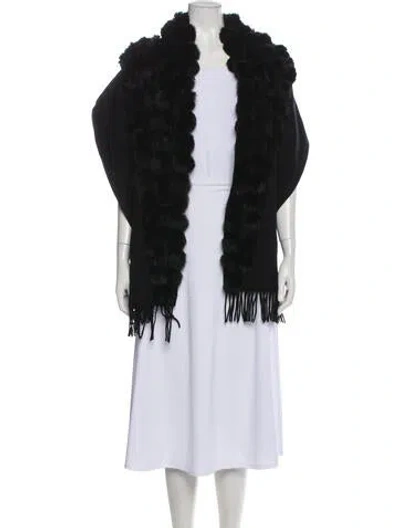 Pre-owned Belle Fare Wool Scarf In Black
