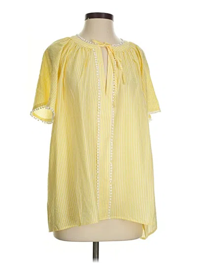 Belle Isle By Torrid Short Sleeve Blouse In Yellow