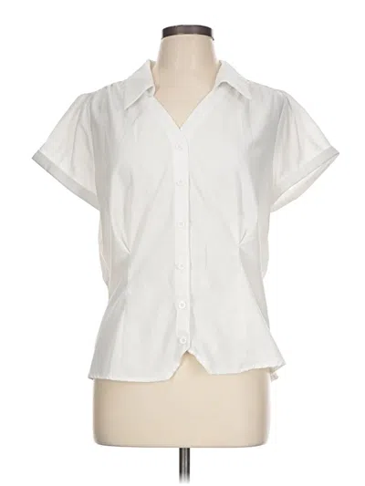 Pre-owned Belle Poque Short Sleeve Blouse In White