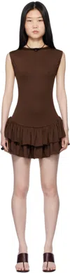 Belle The Label Brown Ballerina Minidress In Brown