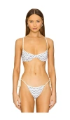 Belle The Label Deniz Bikini Top In White Polka
